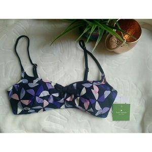 LAST NWT Kate Spade Navy Floral Bikini Top Small